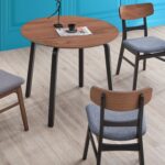 Söögilaud MIA D90xH75cm, pähkel Söögilauad H02-107 Ümmargused söögilauad