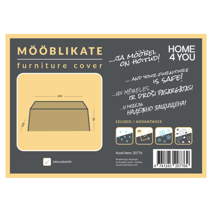 Mööblikate 240x140x90cm, ilmastikukindel Aiamööbli katted Aiamööbli katted