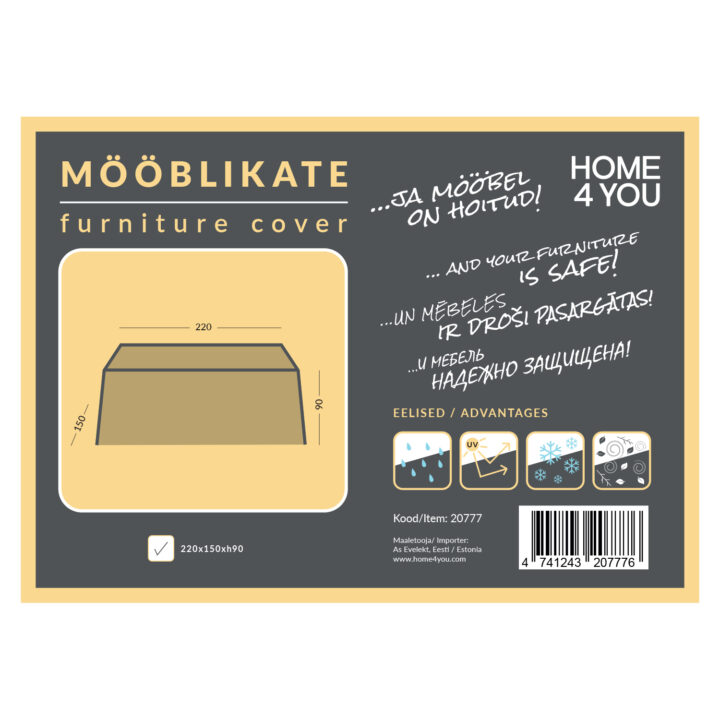 Mööblikate 220x150x90cm, ilmastikukindel Aiamööbli katted Aiamööbli katted