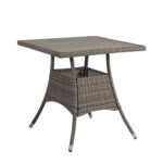 Laud PALOMA 74x74xH72,5cm, hallikaspruun, kunstpuit, terasraam, plastikpunutis Rõdumööbel Aialauad