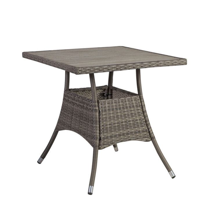 Laud PALOMA 74x74xH72,5cm, hallikaspruun, kunstpuit, terasraam, plastikpunutis Rõdumööbel Aialauad