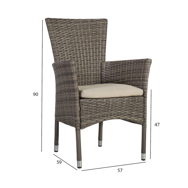 Tool PALOMA 57x59xH90cm, hallikaspruun, terasraam, plastikpunutis Aiatoolid ja aiapingid Aiatoolid ja aiapingid