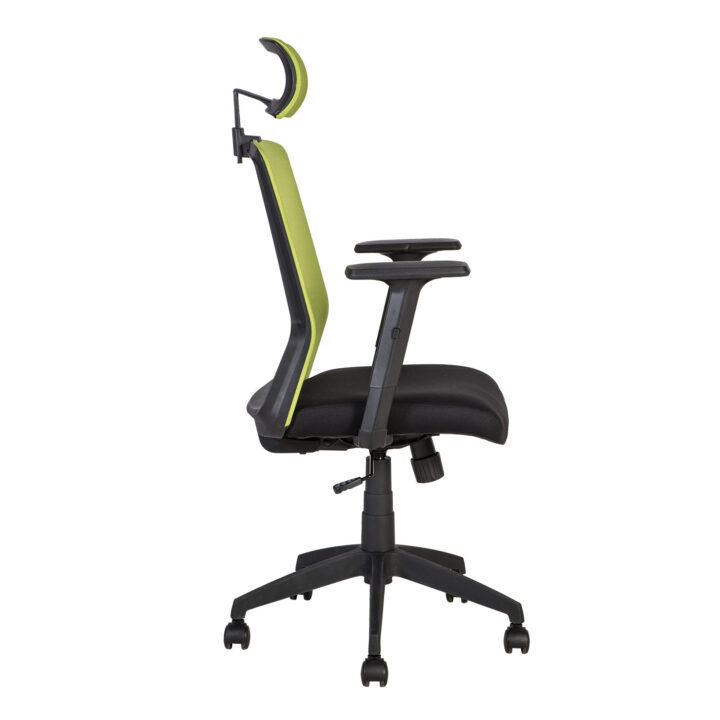 Töötool BRAVO, 62x53xH114-120cm, must/roheline, polüesterkangas, plastik Arvutitoolid ja töötoolid ALPHA