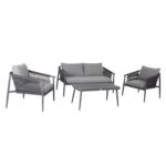 Aiamööbli komplekt WEILBURG laud 100x55xH45cm, diivan 150x77xH73cm, 2 tooli 70x77xH73cm, alumiinium Aiadiivanid ja komplektid Diivanikomplektid