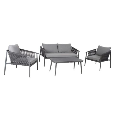 Aiamööbli komplekt WEILBURG laud 100x55xH45cm, diivan 150x77xH73cm, 2 tooli 70x77xH73cm, alumiinium Aiadiivanid ja komplektid Diivanikomplektid