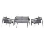 Aiamööbli komplekt WEILBURG laud 100x55xH45cm, diivan 150x77xH73cm, 2 tooli 70x77xH73cm, alumiinium Aiadiivanid ja komplektid Diivanikomplektid