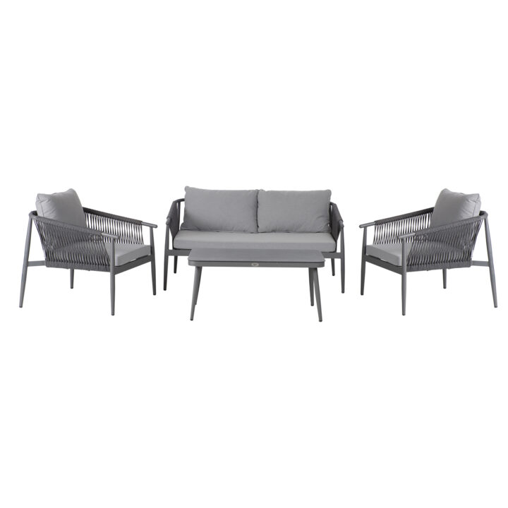Aiamööbli komplekt WEILBURG laud 100x55xH45cm, diivan 150x77xH73cm, 2 tooli 70x77xH73cm, alumiinium Aiadiivanid ja komplektid Diivanikomplektid