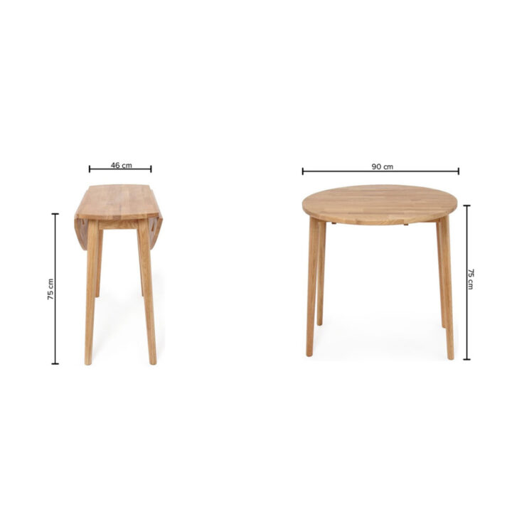 Klapplaud BIRKA D90xH75cm, tamm Pikendatavad söögilauad