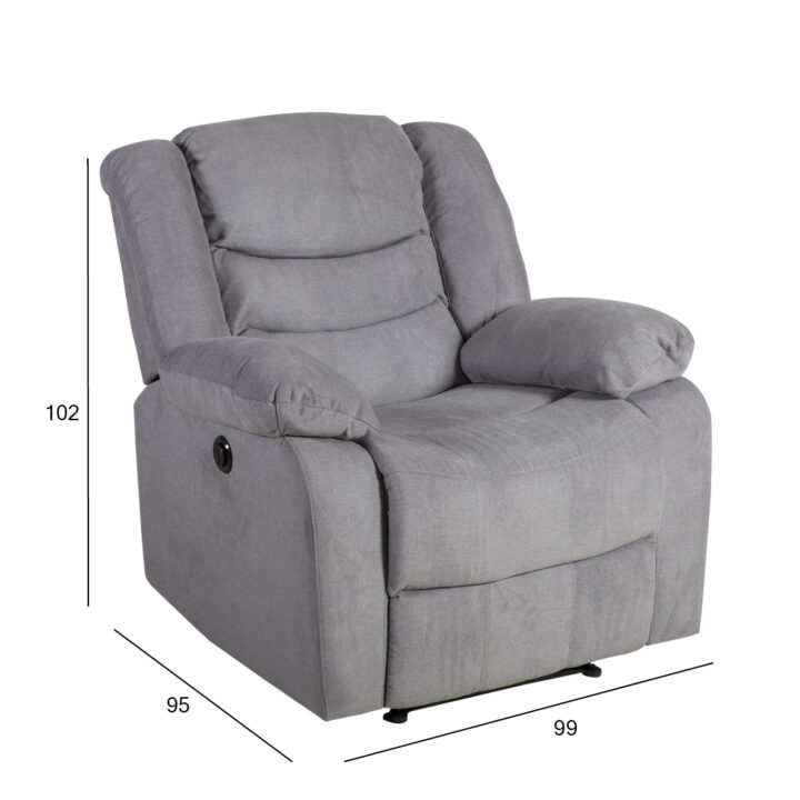 Tugitool CYRUS elektriline recliner 99x95xH102cm, hall Elutoamööbel H01-500 Tugitoolid ja kiiktoolid