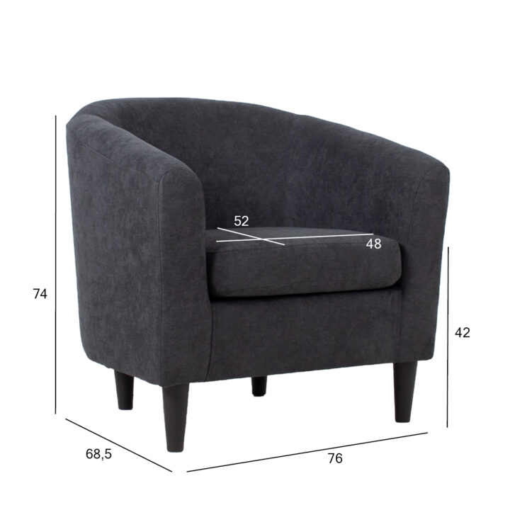 Tugitool WESTER 76×68,5xH74cm, tumehall Elutoamööbel H01-500 Tugitoolid ja kiiktoolid