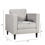 Tugitool SPENCER 81x86xH86cm, helehall Diivanid 3+1 Diivanid 3+1