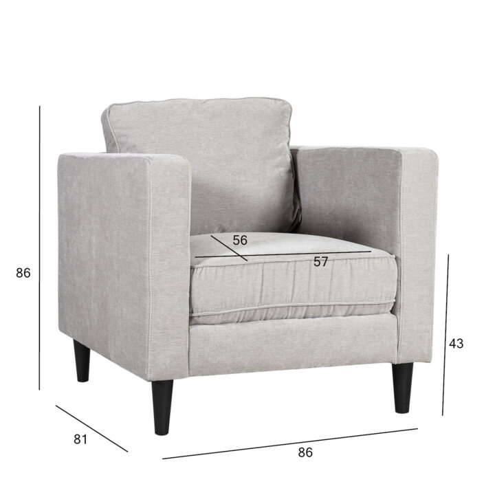 Tugitool SPENCER 81x86xH86cm, helehall Diivanid 3+1 Diivanid 3+1