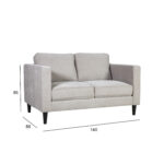 Diivan SPENCER 2-kohaline 140x86xH86cm, helehall Diivanid Diivanid