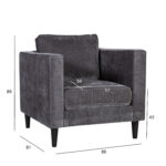 Tugitool SPENCER 81x86xH86cm, tumehall Diivanid 3+1 Diivanid 3+1