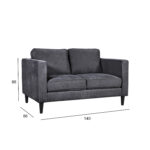 Diivan SPENCER 2-kohaline 140x86xH86cm, tumehall Diivanid Diivanid