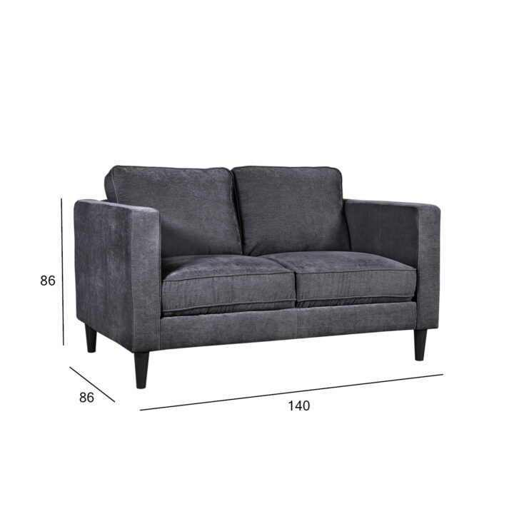 Diivan SPENCER 2-kohaline 140x86xH86cm, tumehall Diivanid Diivanid