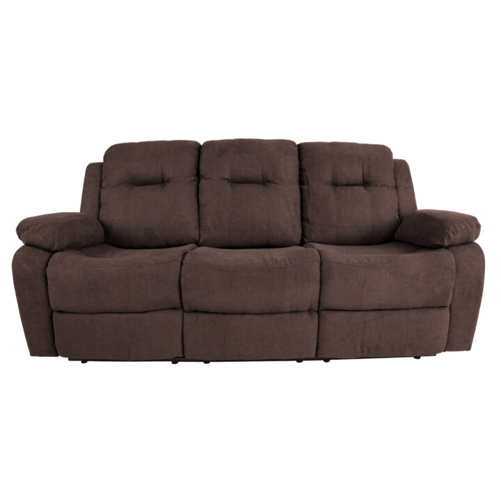 Diivan DIXON 3-kohaline recliner, 210x95xH102cm, pruun, polüesterkangas, vineer, metall Diivanid Diivanid