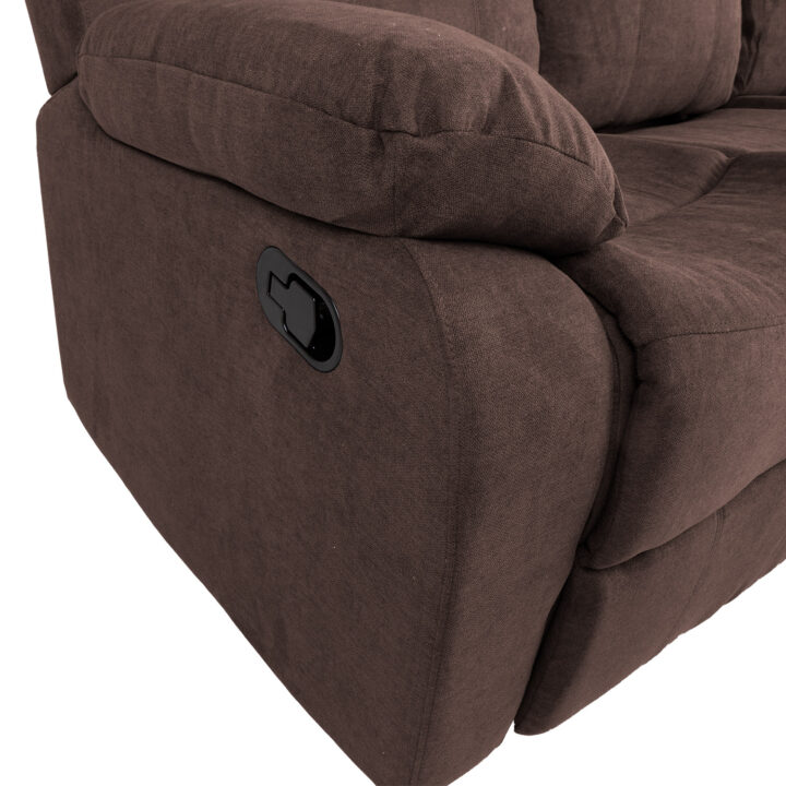 Diivan DIXON 3-kohaline recliner, 210x95xH102cm, pruun, polüesterkangas, vineer, metall Diivanid Diivanid