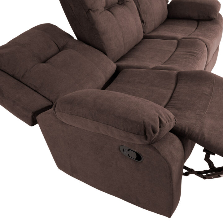 Diivan DIXON 3-kohaline recliner, 210x95xH102cm, pruun, polüesterkangas, vineer, metall Diivanid Diivanid