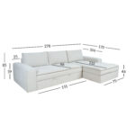 Nurgadiivanvoodi KAJA PN 278×106/170xH85cm, beež Diivanid