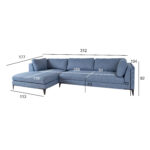 Nurgadiivan BRIA VN 312×104/177xH82cm, sinine Elutoamööbel Diivanid