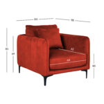 Tugitool BIANKA 84x98H85cm, oranž Diivanid 3+2+1