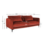 Diivan BIANKA 3-kohaline 208x98xH85cm, oranž Diivanid