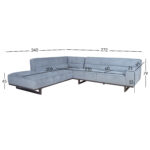 Nurgadiivan HASSO VN 272×240/95xH79cm, hõbehall Diivanid