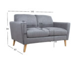 Diivan KAILI 2-kohaline 145x83xH84cm, hall Diivanid Diivanid