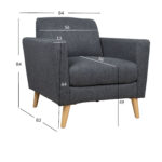 Tugitool KAILI 84x83xH84cm, tumehall Elutoamööbel Tugitoolid ja kiiktoolid