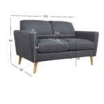 Diivan KAILI 2-kohaline 145x83xH84cm, tumehall Diivanid Diivanid