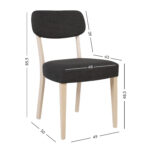 Tool ADORA 49x50xH85,5cm, tumehall kangas/hele pöök Söögilauatoolid, taburetid, pingid H02-300 Söögilauatoolid, taburetid, pin