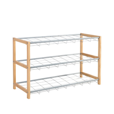 Jalatsiriiul BRODY 3-kordne 80x31xH50cm, naturaalne / hõbedane Esik ja Garderoob Esikumööbel