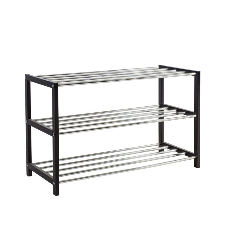 Jalatsiriiul BRODY 3-kordne 80x31xH50cm, must/kroom Esik ja Garderoob Esikumööbel