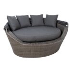 Diivan MINI MUSE varikatusega 160x130xH70cm, hall, alumiinium, plastikpunutis Aiadiivanid ja komplektid Esilehe tooted