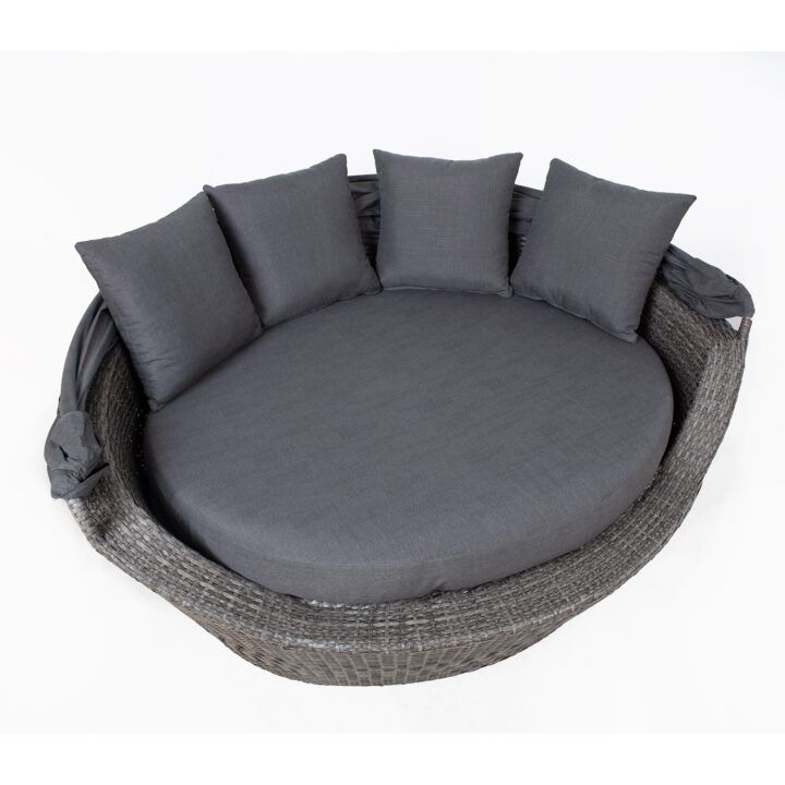 Diivan MINI MUSE varikatusega 160x130xH70cm, hall, alumiinium, plastikpunutis Aiadiivanid ja komplektid Esilehe tooted