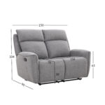 Diivan MAREN 2-kohaline manuaalne recliner 150x90xH104cm, hall Diivanid