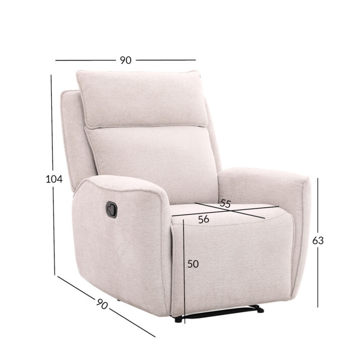 Tugitool MAREN manuaalne recliner 90x90xH104cm, beež Elutoamööbel