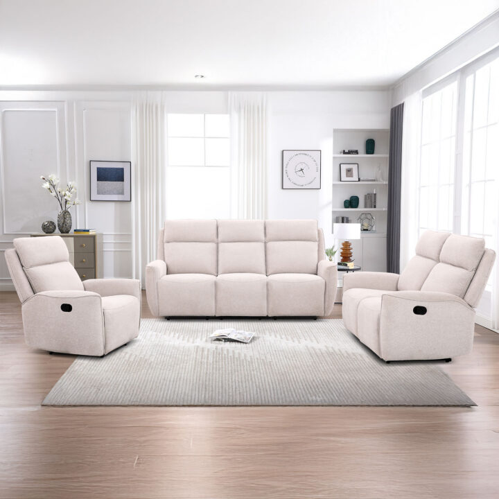 Tugitool MAREN manuaalne recliner 90x90xH104cm, beež Elutoamööbel
