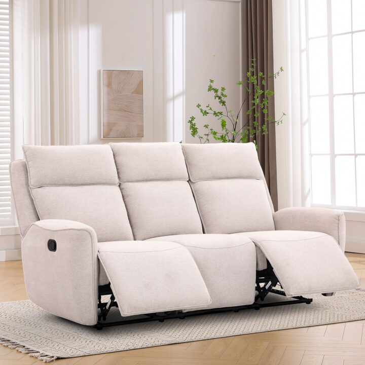 Diivan MAREN 3-kohaline manuaalne recliner 206x90xH104cm, beež Diivanid