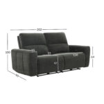 Diivan MATIAS 3-kohaline elektriline recliner 202x90xH100cm, hall Diivanid