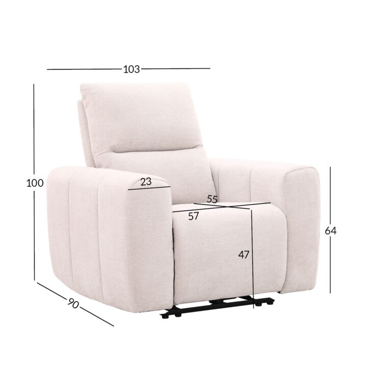 Tugitool MATIAS elektriline reklainer 103x90xH100cm, helebeež Elutoamööbel
