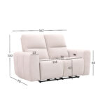 Diivan MATIAS 2-kohaline elektriline recliner 162x90xH100cm, helebeež Diivanid