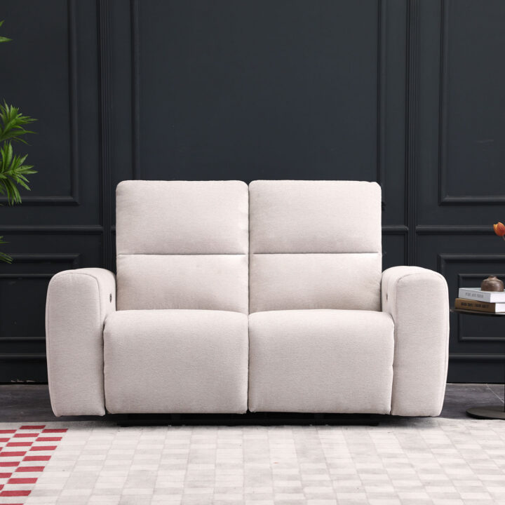 Diivan MATIAS 2-kohaline elektriline recliner 162x90xH100cm, helebeež Diivanid