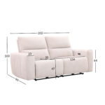 Diivan MATIAS 3-kohaline elektriline recliner 202x90xH100cm, helebeež Diivanid