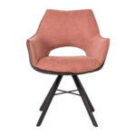 Tool EDDY 60x62xH81,5cm, lõheroosa/tumehall, pöörlev Söögilauatoolid, taburetid, pingid H02-300 Söögilauatoolid, taburetid, pin