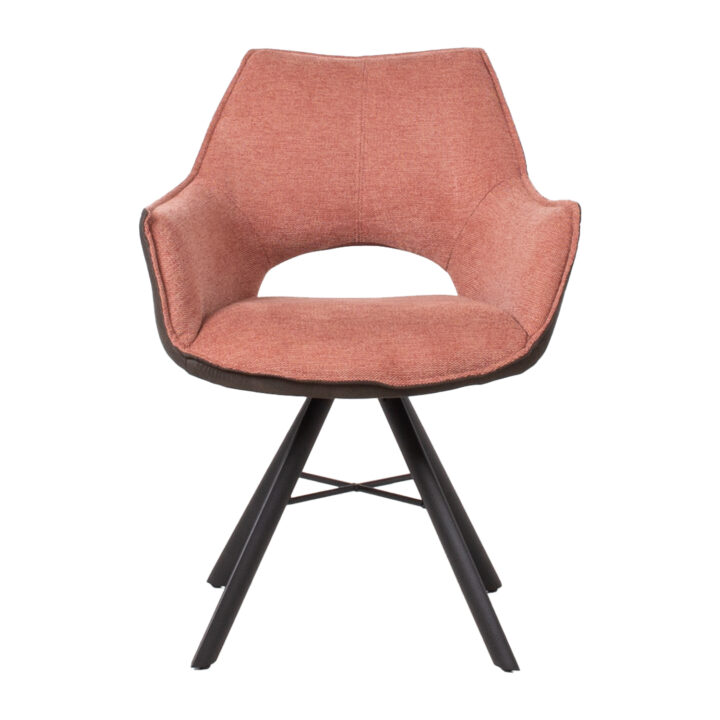 Tool EDDY 60x62xH81,5cm, lõheroosa/tumehall, pöörlev Söögilauatoolid, taburetid, pingid H02-300 Söögilauatoolid, taburetid, pin