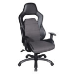 Töötool COMFORT, 69x68xH120-130cm, must/hall, polüesterkangas, kunstnahk, plastik Arvutitoolid ja töötoolid Arvutitoolid ja töötoolid