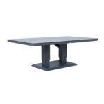 Laud TOMSON 150x90xH52-75cm, tumehall klaasplaadiga Aialauad