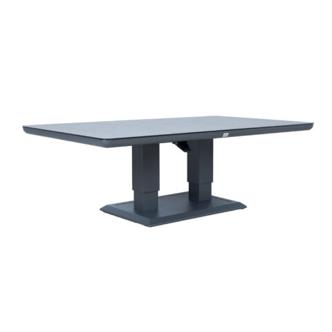 Laud TOMSON 150x90xH52-75cm, tumehall klaasplaadiga Aialauad